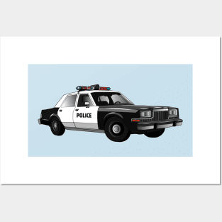 Police car cartoon illustration Posters and Art